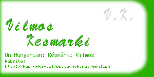 vilmos kesmarki business card